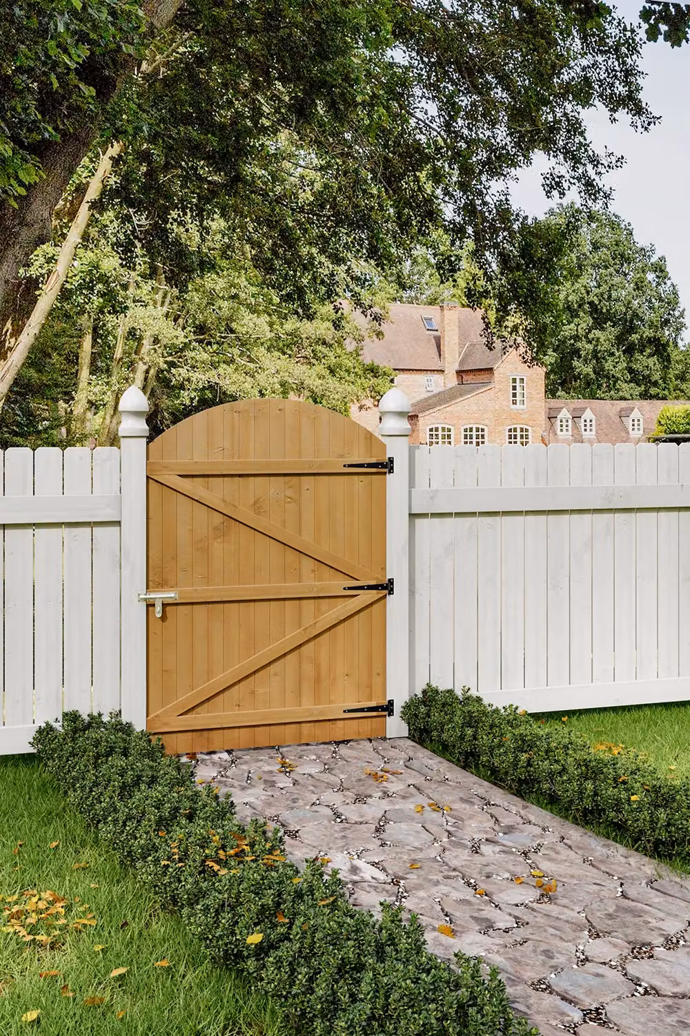 Living and Home Brown Wooden Swing Garden Gate, W: 105 cm, H: 150 cm – 2