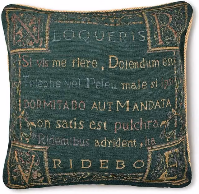 Loquerius Luxury Green Woven Chenille Square Cushion