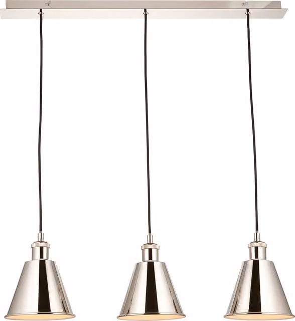 Perch & Parrow Cono Linear Suspended Pendant Light in Silver and White Metal