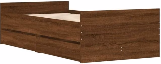 Berkfield Home Modern Small Single Bed Frame in Brown Oak