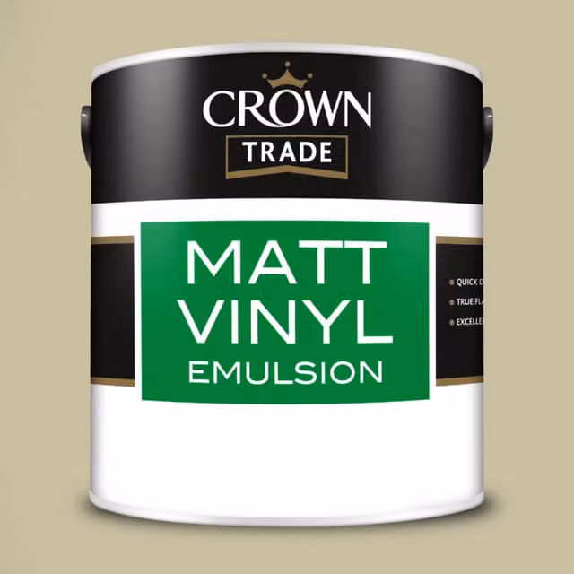Crown Trade Matt Vinyl Dispersion Paint in Spring Bud Green, 2.5 l