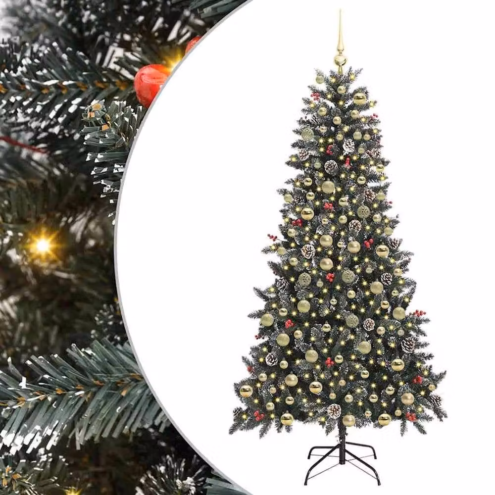 Berkfield Home Artificial Christmas Tree with Stand, Green, W/D/H: 114 x 114 x 210 cm – 2