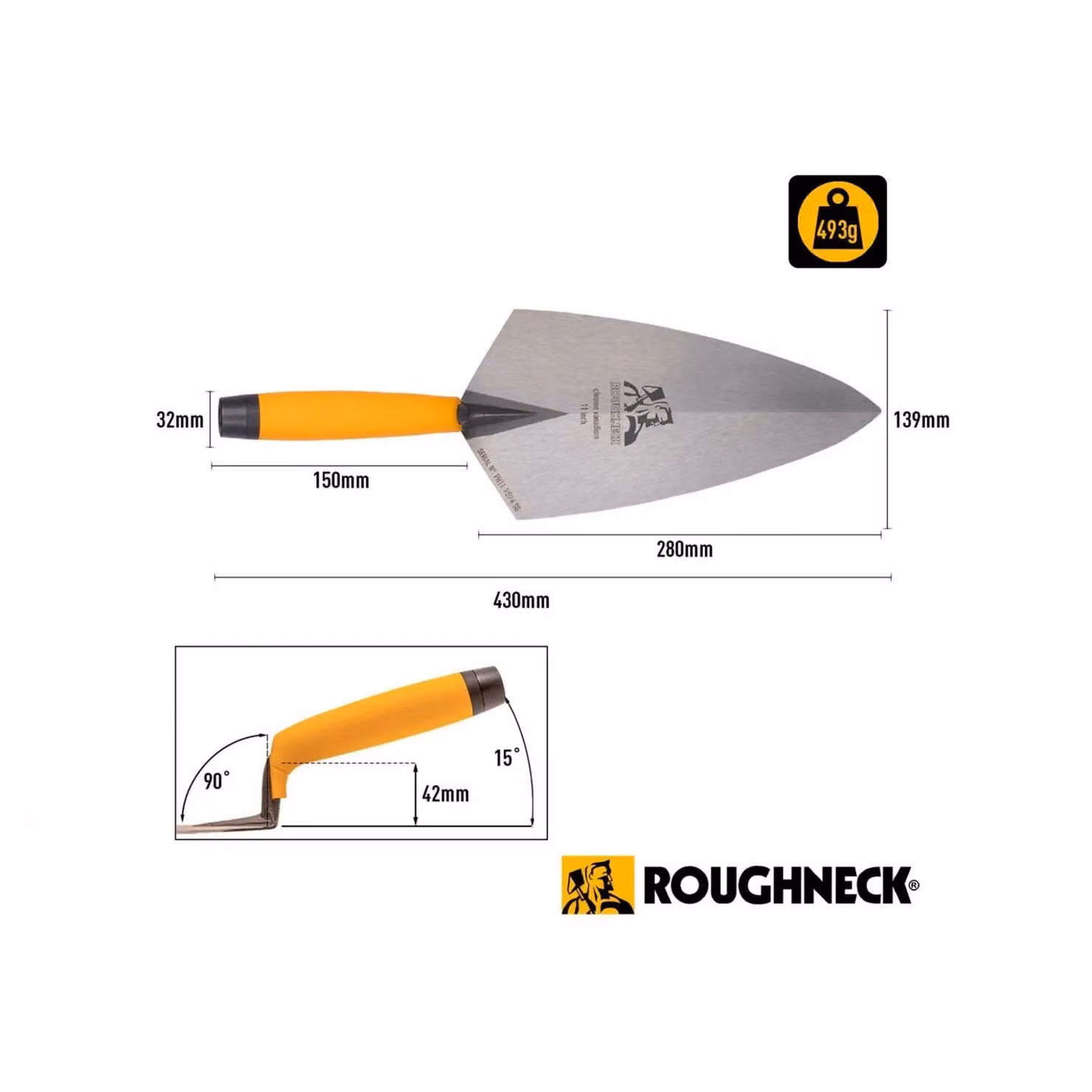 Roughneck Philadelphia Pattern Steel Brick Trowel in Multicolour – 2