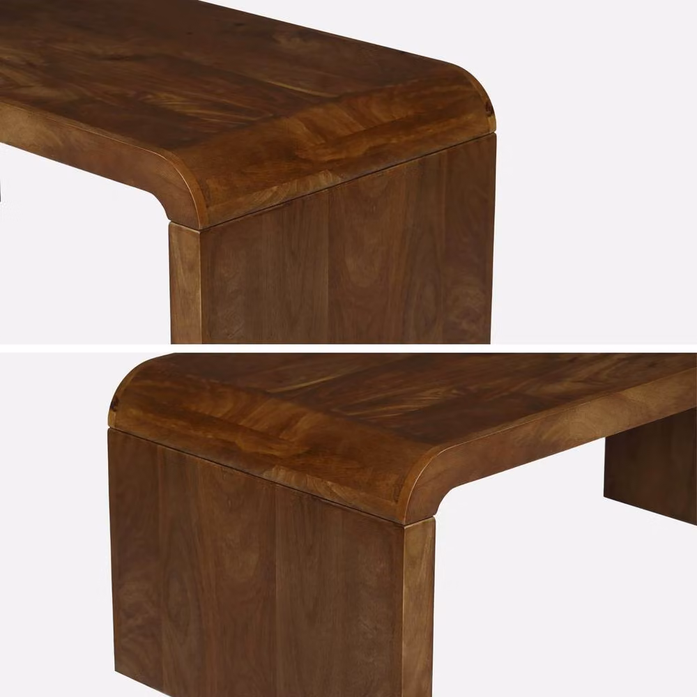 sweeek Rectangular Solid Acacia Wood Coffee Table in Dark Brown, W/D/H: 50 x 40 x 25 cm – 4