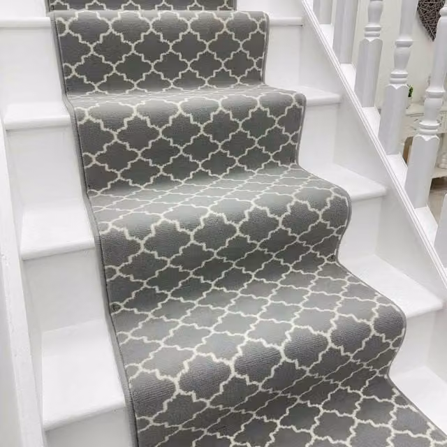 runrug Avanti Stair Runner Carpet in Light Grey, W: 60 cm x L: 450 cm – 1