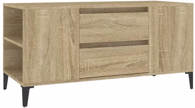 Berkfield Home Sonoma Oak TV Cabinet in Brown, W: 102 cm, D: 44.5 cm, H: 50 cm