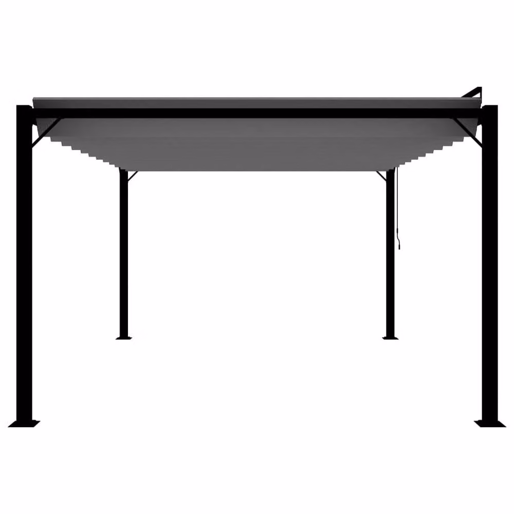 Berkfield Home Gazebo with Louvered Roof in Black Aluminium and Anthracite Fabric, W: 400 cm, D: 300 cm – 3