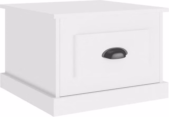 Berkfield Home White Square Coffee Table in Engineered Wood W/D/H: 50 x 50 x 35 cm