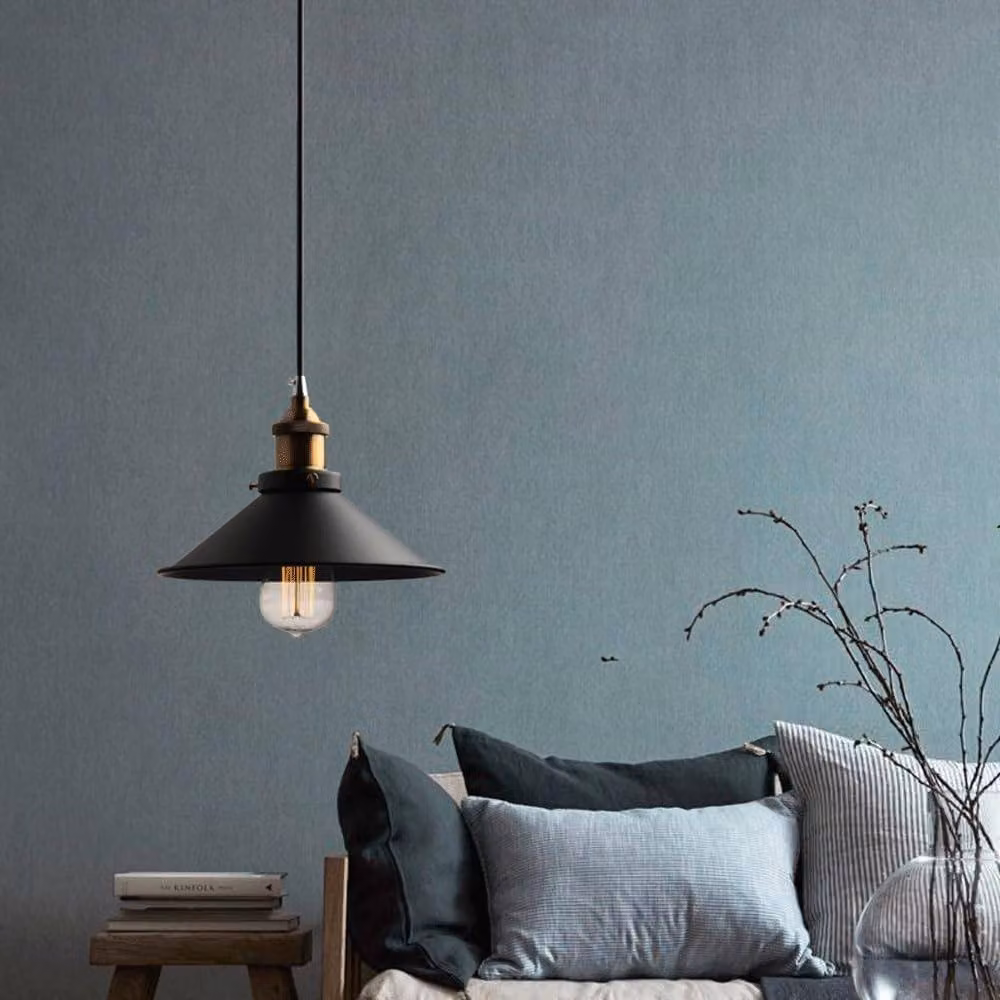 COMELY Industrial Metal Black Pendant Chandelier with Adjustable Height and E27 Filament Bulb Compatibility – 7
