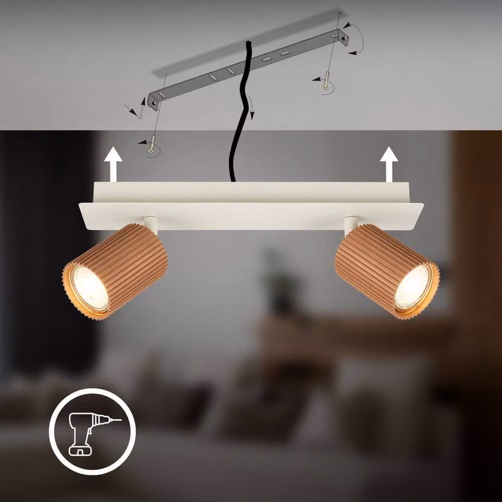 Briloner Coffee Grey Adjustable GU10 Spotlight Bar Ceiling Light, 32 cm – 2