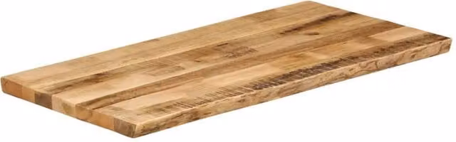Berkfield Home Rustic Live Edge Solid Mango Wood Table Top, Brown, W: 100 cm, D: 60 cm, H: 3.8 cm