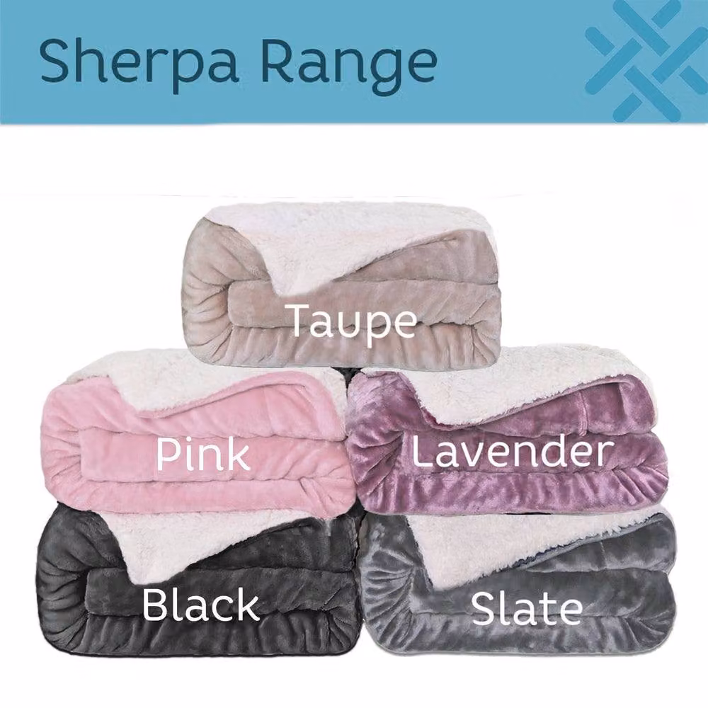 Duncan Stewart Personalised Grey and White Fluffy Fleece Sherpa Lined Snuggle Blanket, W/D/H: 140 x 180 cm – 3