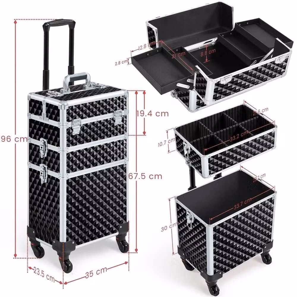Kelvenix 3 in 1 Rolling Makeup Case in Black – 2