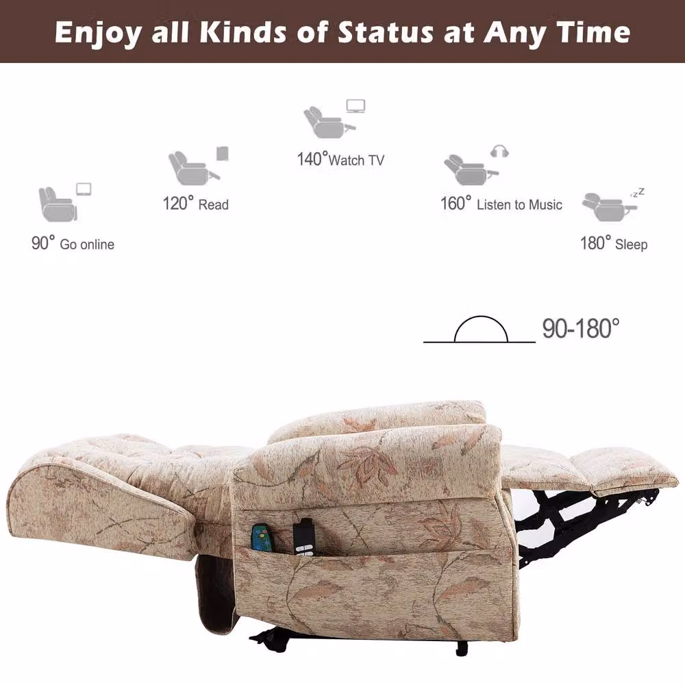 ModernLuxe Dual Motor Powered Lift Recliner Chair with Massage and Heat in Beige – 6