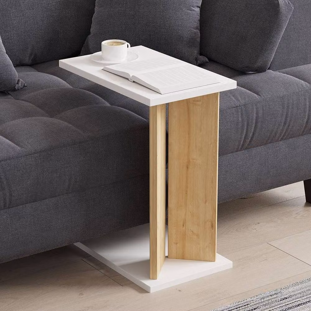 CALICOSY LUN Sofa End Table with Shelf in Light Oak – 2