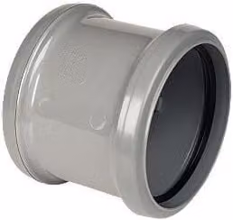 FloPlast Xtraflo Downpipe Double Socket Coupling, 110mm, Grey