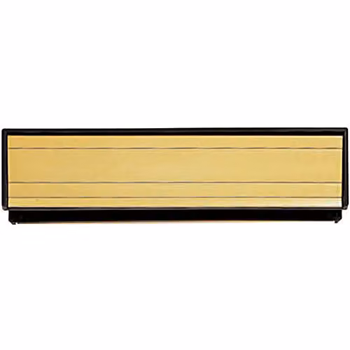 Loops All-in-one Sleeved Letterbox Plate in Gold Aluminium, W: 253 mm, D: 38 mm, Aperture: 35-65 mm – 1