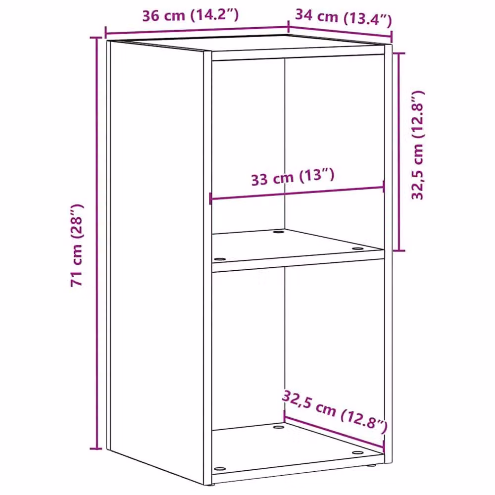 Berkfield Home LP Storage Box in Black Oak, W/D/H: 71 x 34 x 36 cm – 4