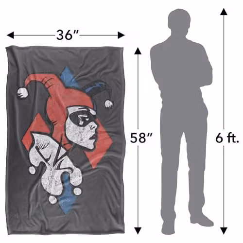LOGOVISION Batman Harley Quinn Profiling Silky Touch Super Soft Fleece Throw Blanket, Multicolour, W: 91.44 cm, L: 147 cm – 4