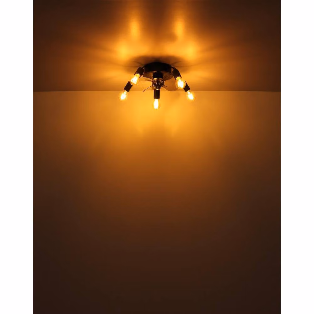 Globo Lighting Modern Black Ceiling Fan with Remote Control and Timer, Diameter: 42 cm, 5x E27 Sockets – 4