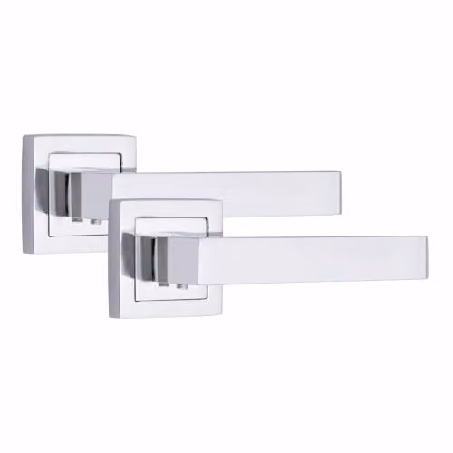 Golden Grace Delta Design Door Handles in Polished Chrome, 1 Pair – 1