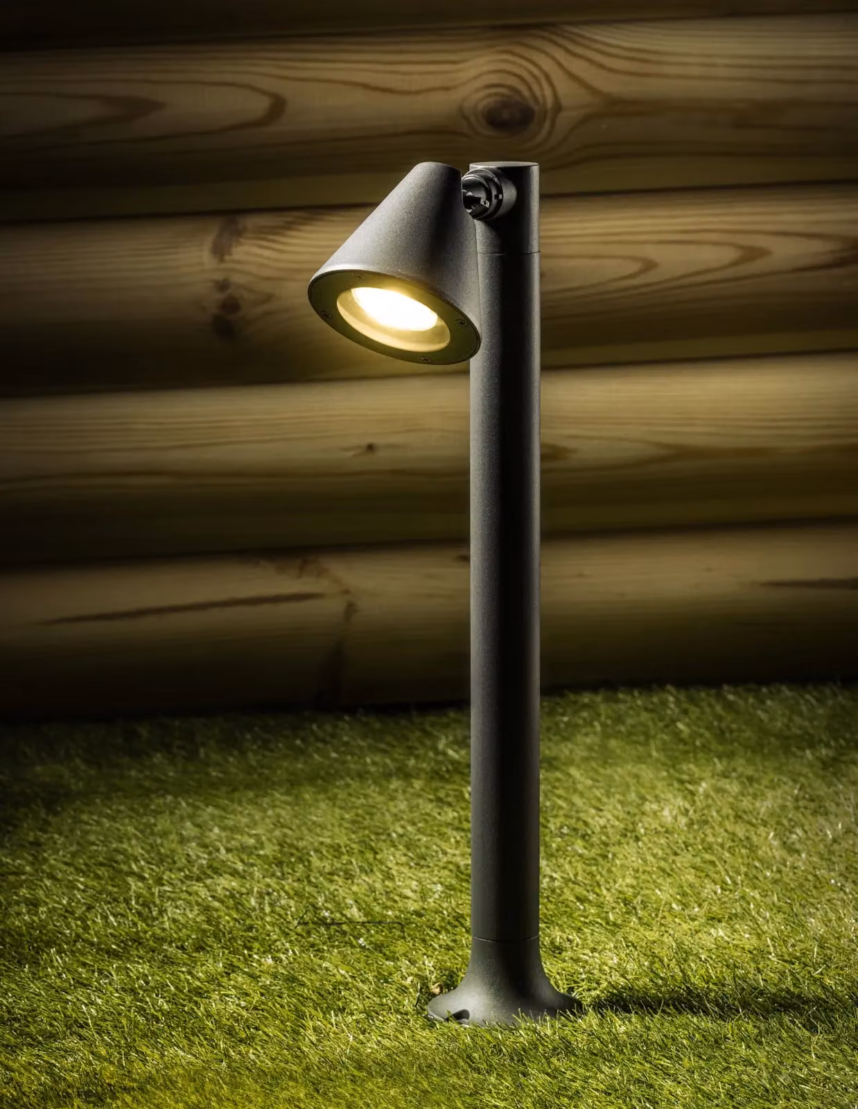 CGC Lighting Molly Modern Cone Grey Aluminium Post Light with Transparent Glass – 5