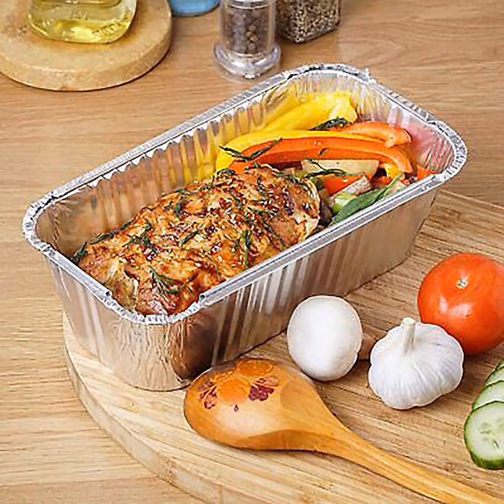 Simpa Pack of 125 Silver Aluminium Foil Roasting Dish Containers with Lids, 670ml – 3