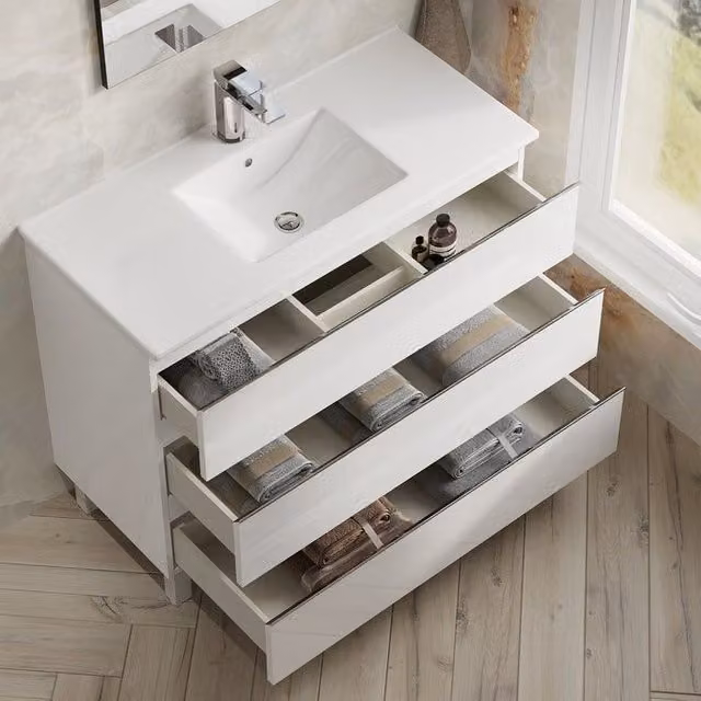 Banyetti Vatilla 1000mm Floorstanding Vanity Unit with Lira Basin in Gloss White