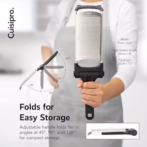 Cuisipro Stainless Steel Fine Grater in Silver with Non-Slip Base – 3