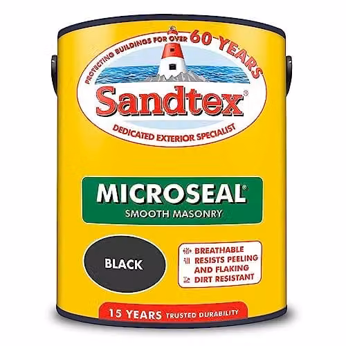 Sandtex Ultra Smooth Masonry Paint, Black, 5 l