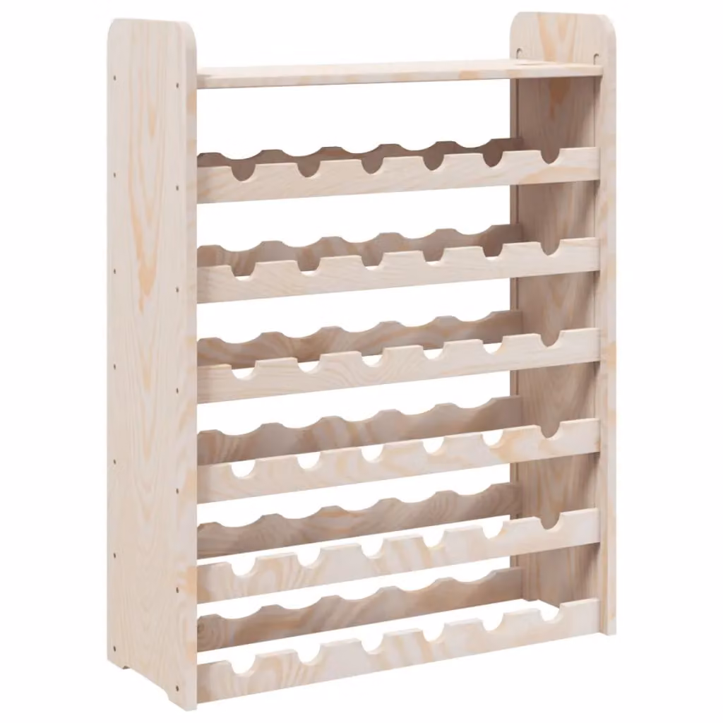 Berkfield Home Rustic Solid Pine Wine Rack with Top Board, Brown, W: 67.5 cm, D: 25 cm, H: 87 cm – 2
