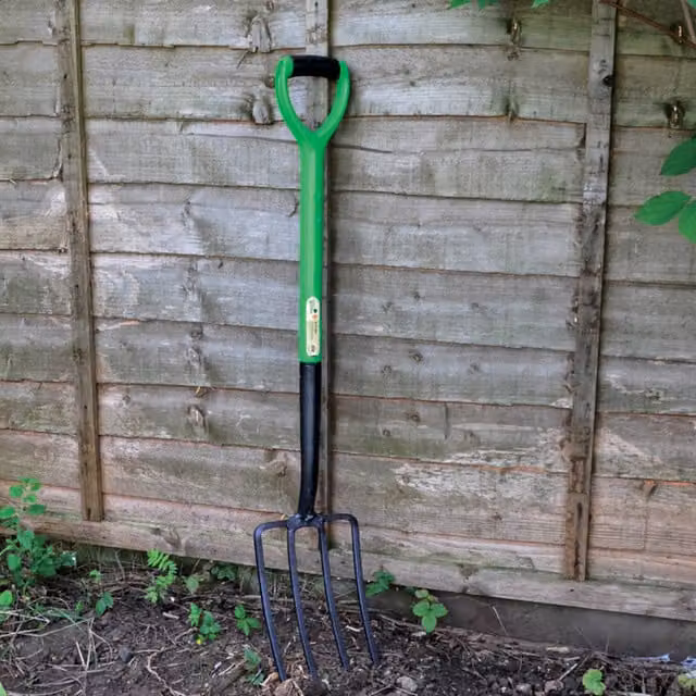 Garden Mile Digging Fork in Grey and Green with Steel and PVC Construction