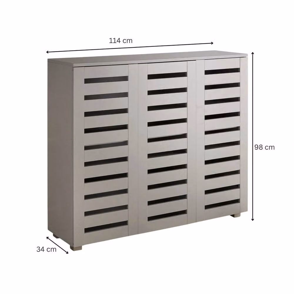 SPETLEK Modern Wooden Shoe Storage Cabinet in Grey, W/D/H: 50 x 50 x 50 cm – 4