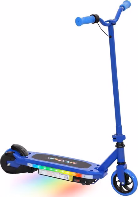 AIYAPLAY Electric Scooter for Ages 6-14 Years in Blue with Light, Sound and Brake