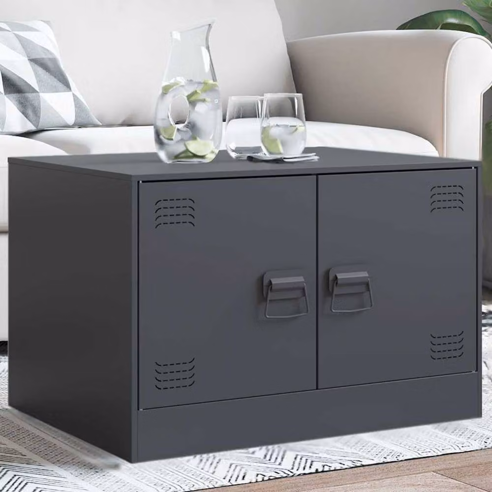 Berkfield Home Sturdy Metal Coffee Table in Anthracite, W/D/H: 67 x 50 x 44 cm – 2
