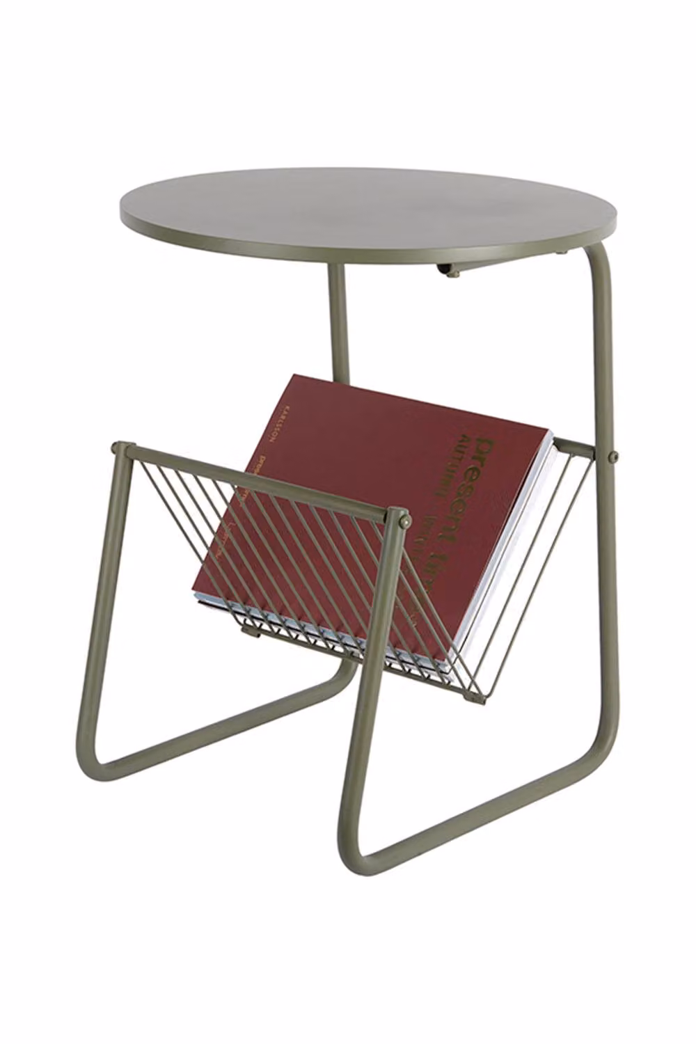 PRESENT TIME Leitmotiv Riqueza Revista Iron Side Table in Matt Green – 3