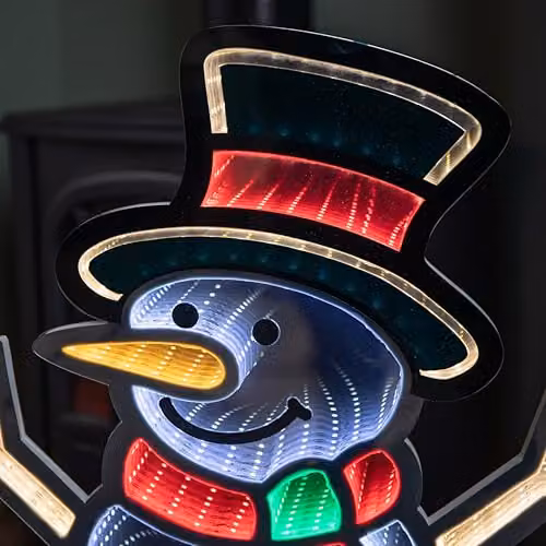 Samuel Alexander Light Up Standing Snowman Infinity Christmas Decoration with Multi-Coloured LEDs, Height: 60 cm – 2