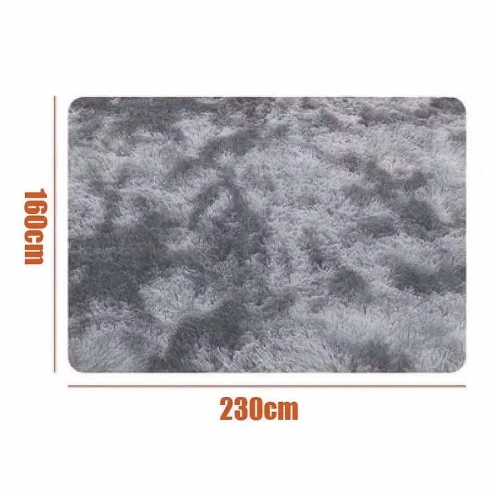 NESTLUNE Tie Dye Light Grey Large Shaggy Rug, W: 230 cm, D: 160 cm – 2