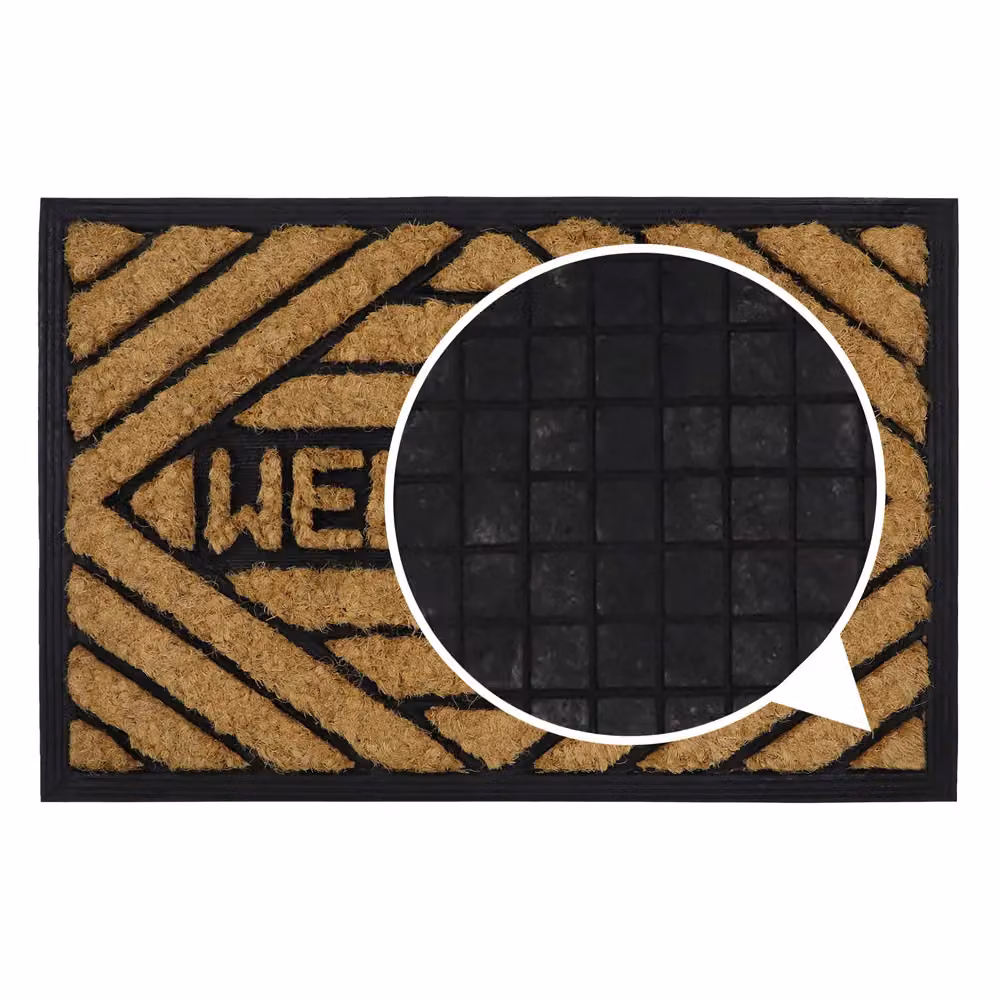 JVL Tuffscrape Coir and Rubber Backed Entrance Doormat, Brown, W: 40 cm, D: 60 cm – 3