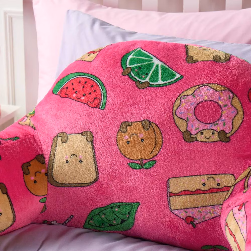 OHS Kids Sweetie Pie Print Cuddle Reading Pillow, Pink and Multicolour, W/D/H: 45 x 45 x 30 cm – 2