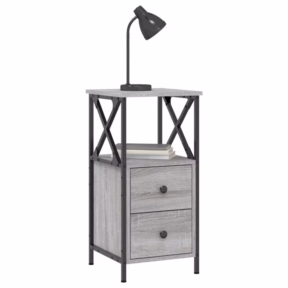 Berkfield Home Grey Sonoma Bedside Cabinet, W/D/H: 34 x 35.5 x 70 cm – 3