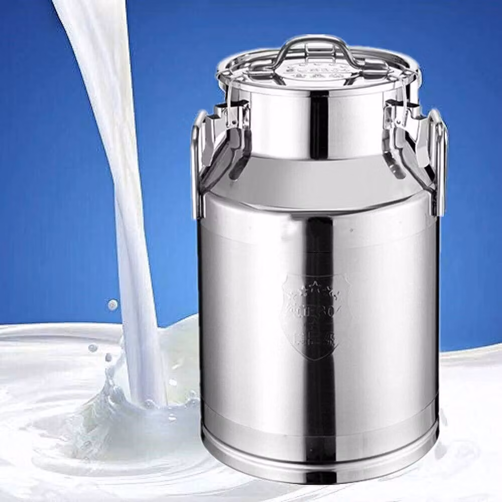 FORGEVIO 28L Large Stainless Steel Milk Can with Clamp in Silver – 4