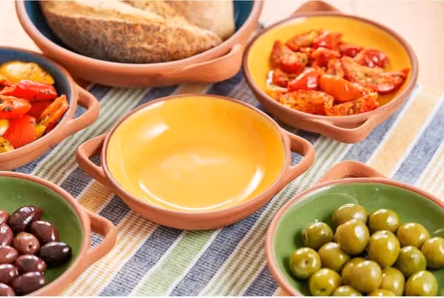 Dexam Sintra Small Glazed Terracotta Tapas Dish, Yellow, Set of 2