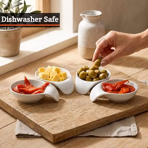 Orsina Set of 4 White Porcelain Dip Bowls – 5