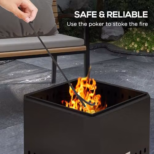 Outsunny Smokeless Wood Burning Fire Pit in Black, Diameter: 48 cm – 5
