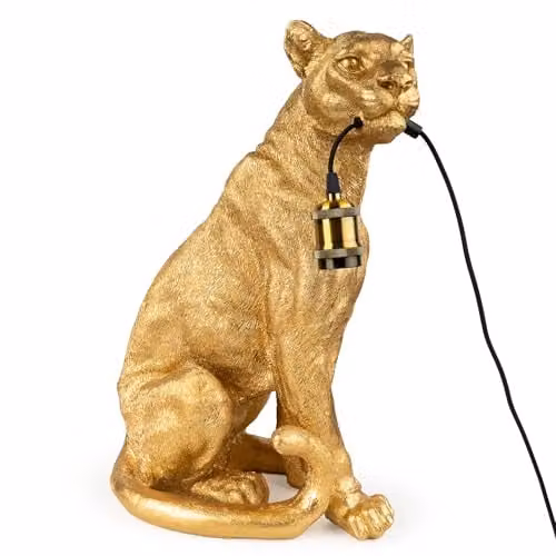Madison & Mayfair Gold Leopard Resin Tabletop Lamp Base