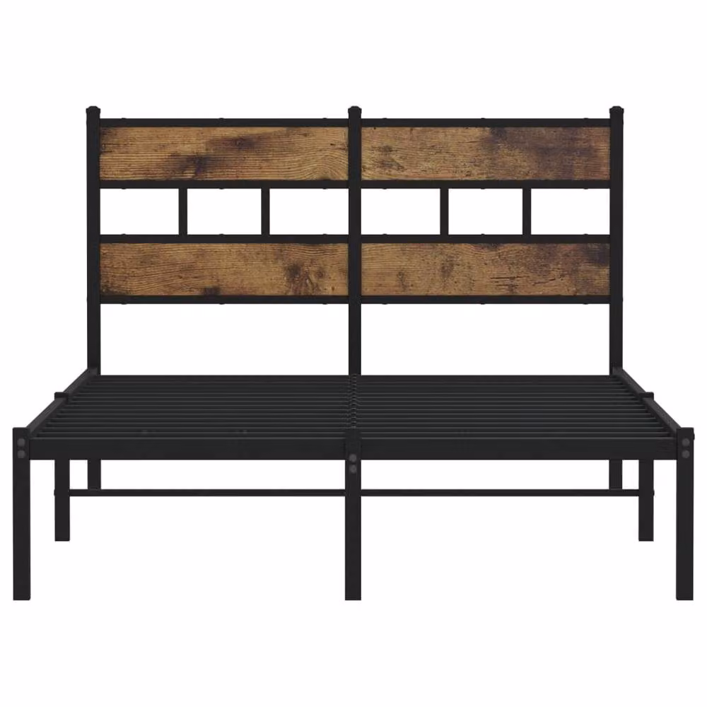 Berkfield Home Metal Bed Frame in Smoked Oak Brown, W/D/H: 120 x 190 cm Small Double – 4
