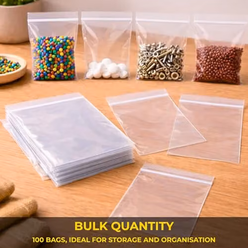 SHATCHI Resealable Clear Plastic Zip Lock Bags for Food and Freezer Storage, White – 3