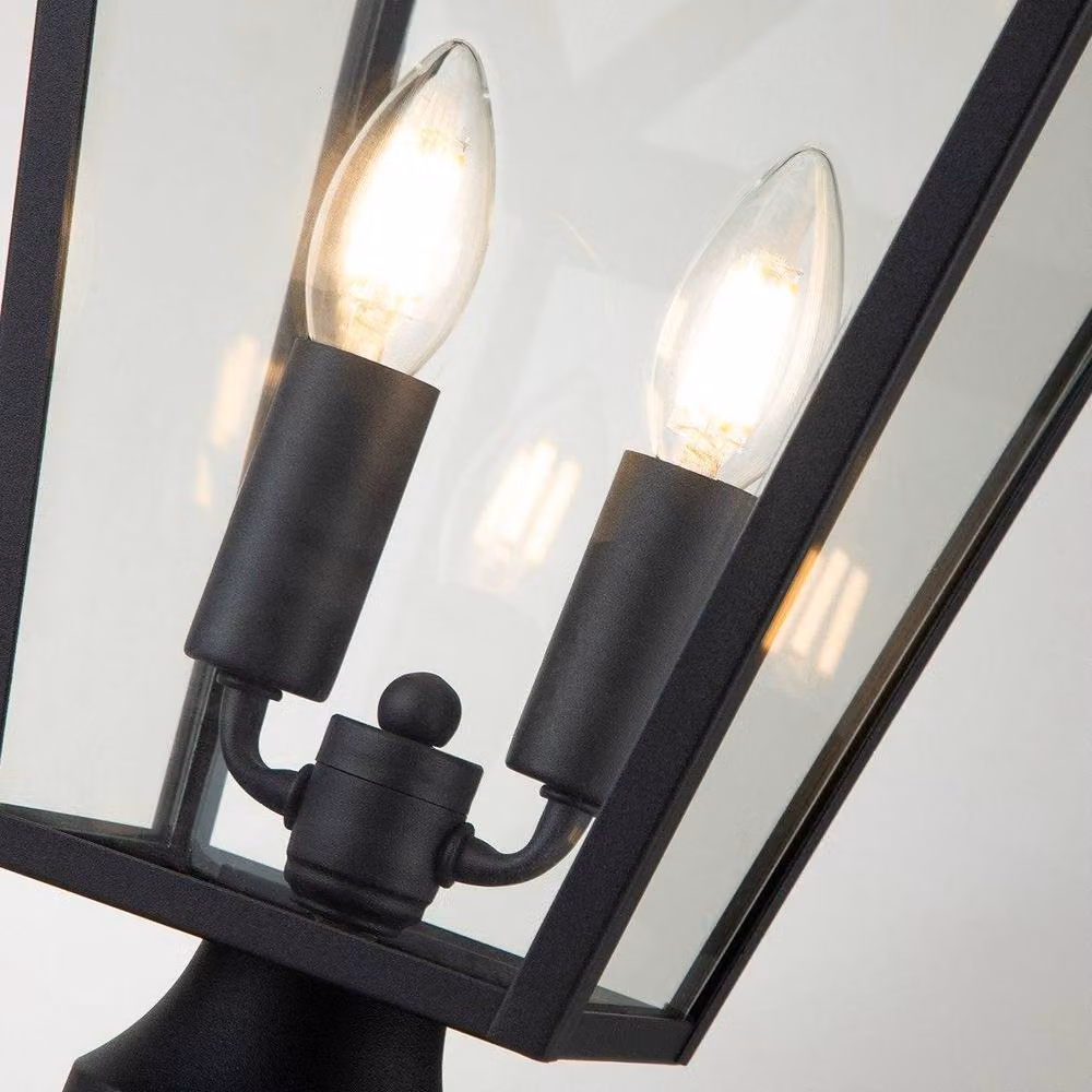 Hinkley Alford Place Outdoor Pedestal Lantern in Museum Black, IP44 Rated – 2