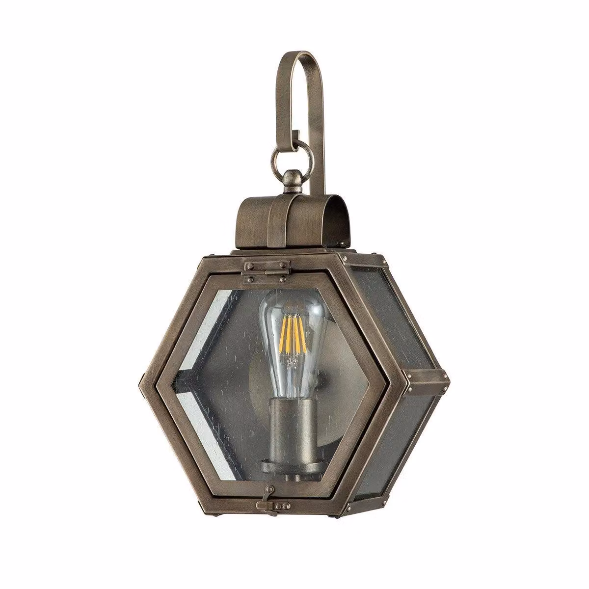 Quoizel Heath Outdoor Wall Lantern in Burnished Bronze and Brown with Transparent Glass, IP44 Rated – 4